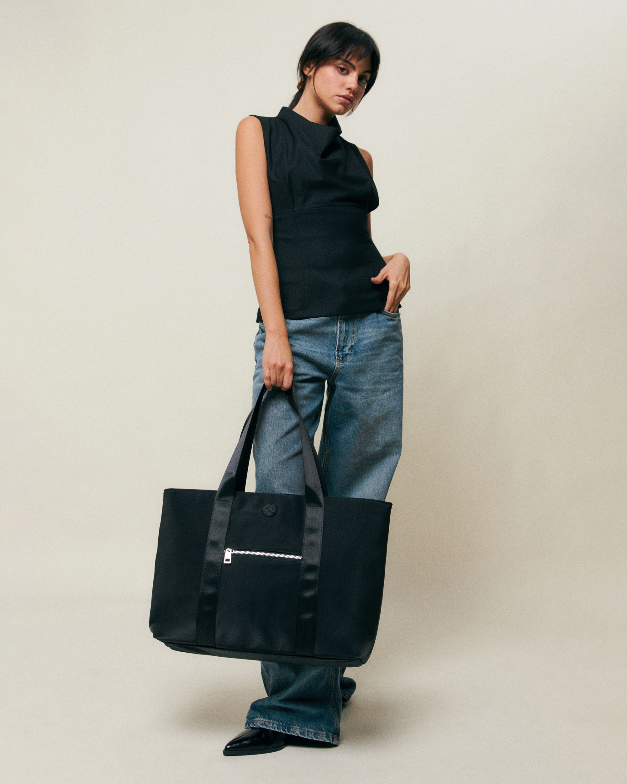 Bolso Beige con Bolsillo para Portátil Bolso Beige con Bolsillo para Portátil