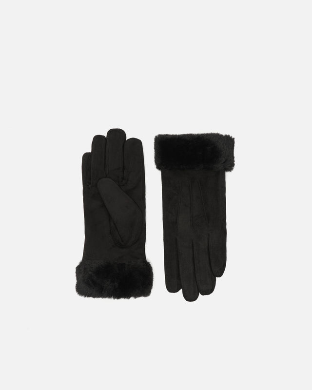 Carlota guantes de antelina con puño efecto pelo