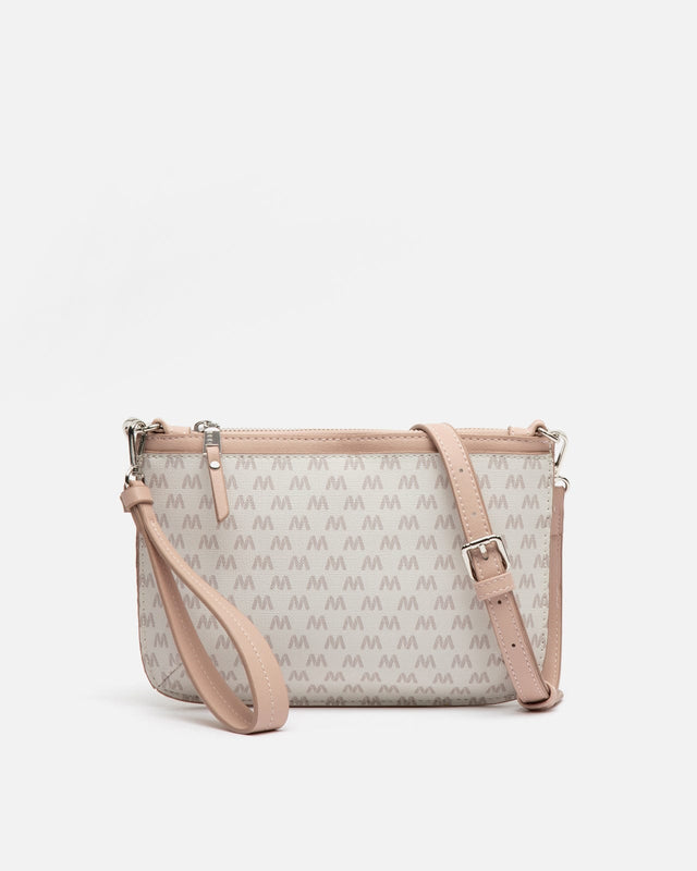 Monogri bolso bandolera pequeño con asa de mano y estampado monogram ED.