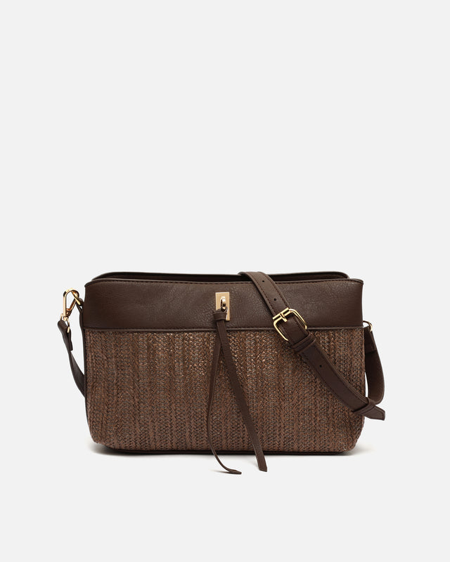 Rangri Small raffia effect shoulder bag 