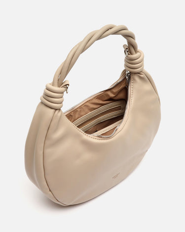 DESIGN - Borsa Shopping Piccola Con Manici E Tracolla Rimovibile Bianca Effetto Coccodrillo