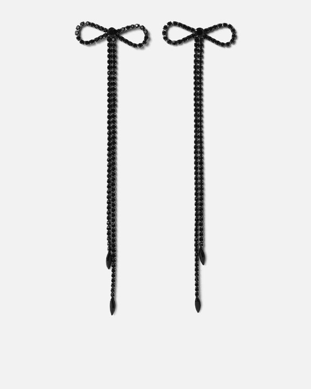 Orit pendientes largos de lazo con strass