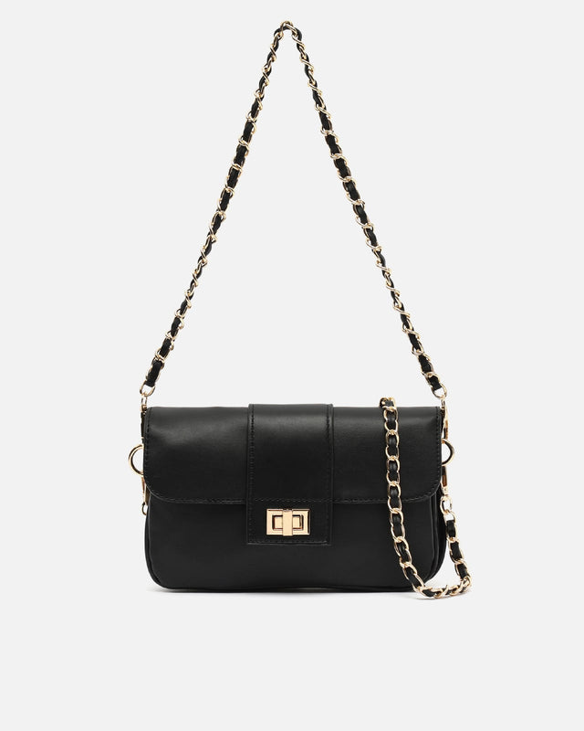 Benilda kleine schoudertas met klep en afneembare riemen