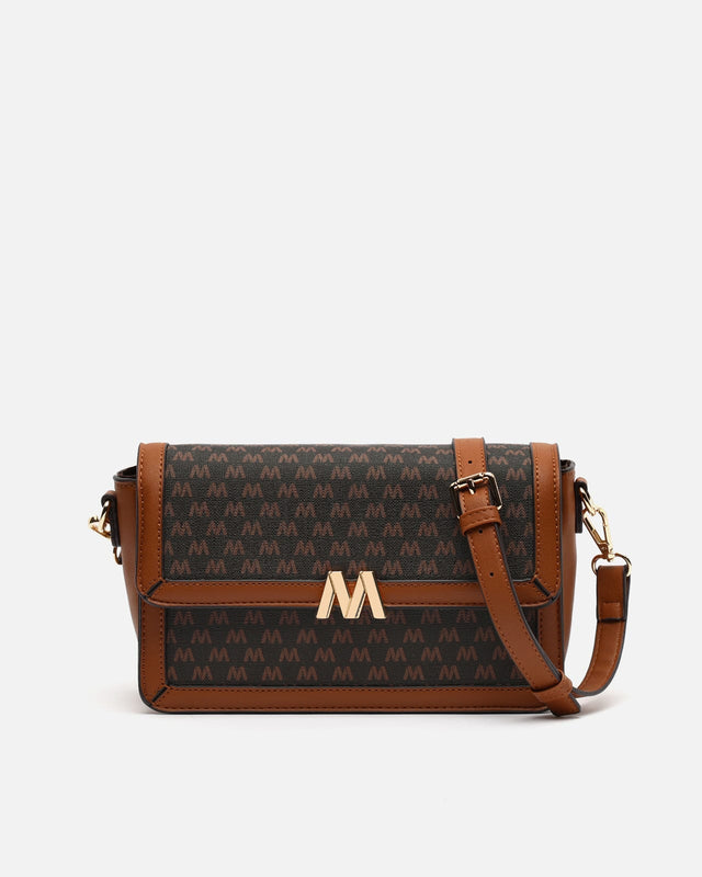 Monograma Mala a tiracolo pequeno estampado monograma 