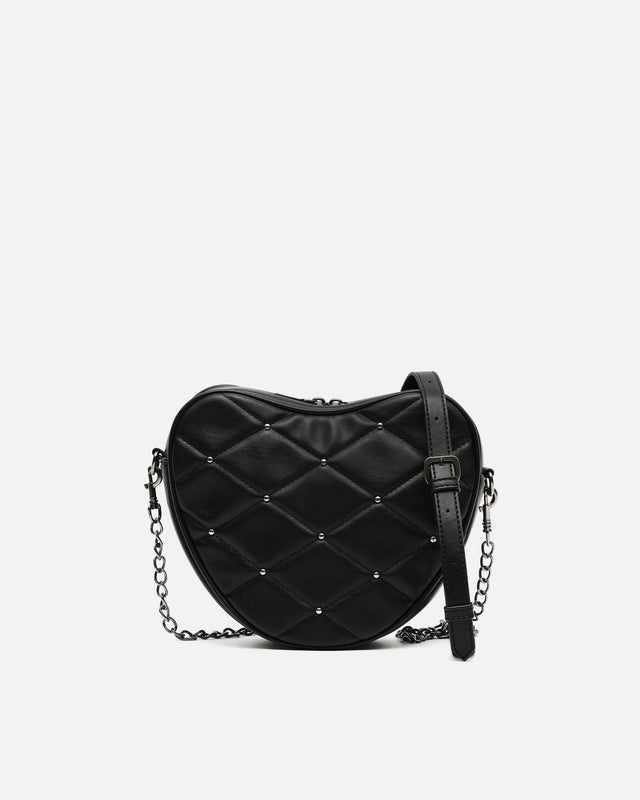Corasoes hartvormige gewatteerde schoudertas met metallic details