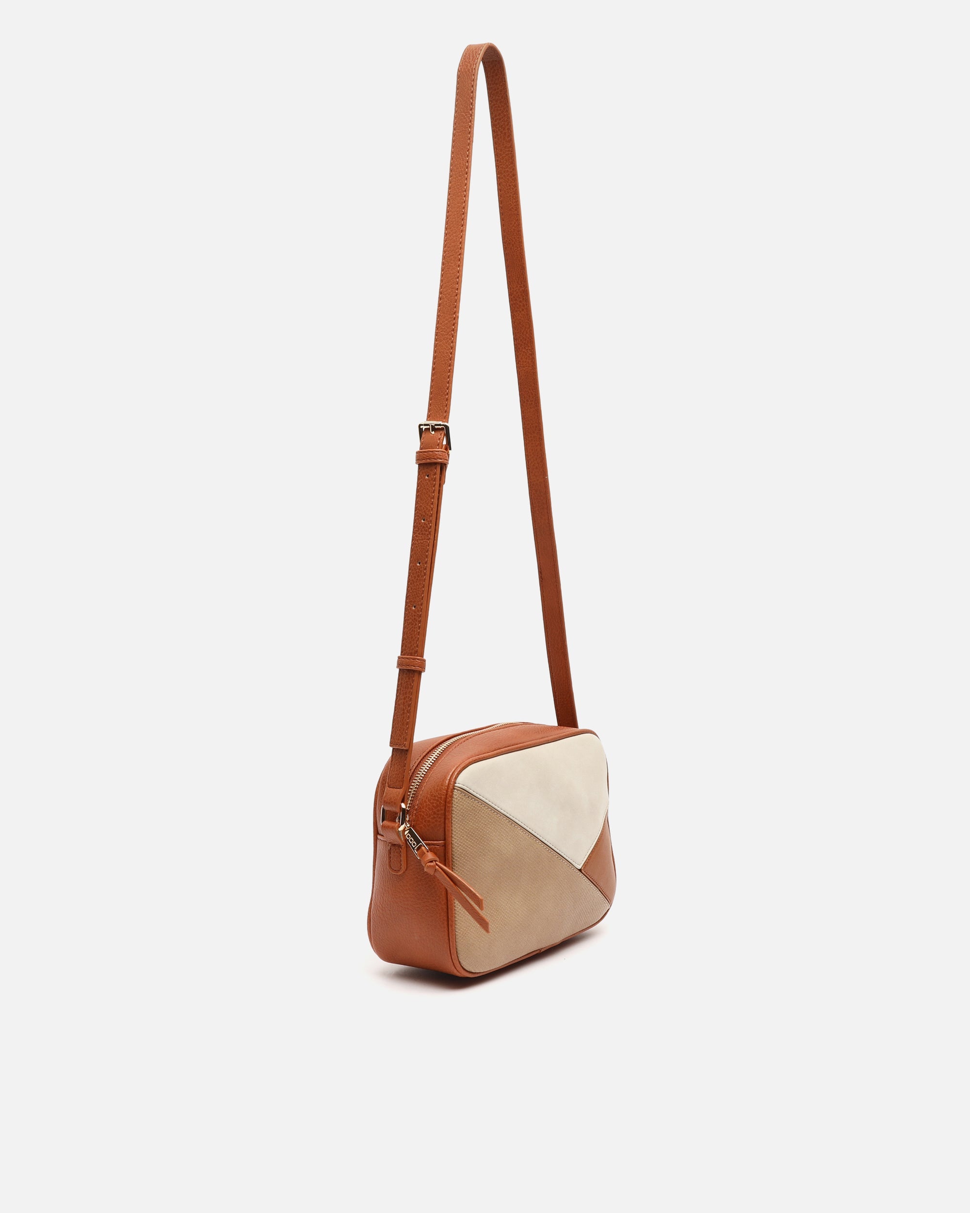 Borsa Media Misako Ofeli-1 – Tracolla Rimovibile, Stampa Patchwork, Beige (21x32x12 Cm)