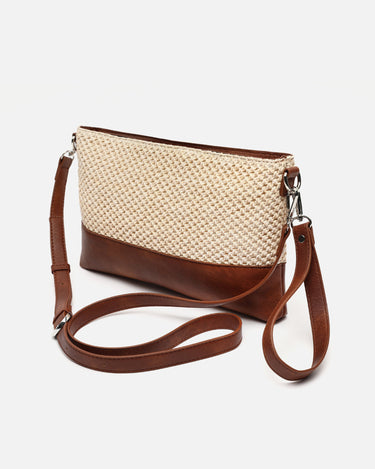 Xistu bolso bandolera pequeño efecto rafia con neceser pequeño ED Xistu bolso bandolera pequeño efecto rafia con neceser pequeño ED