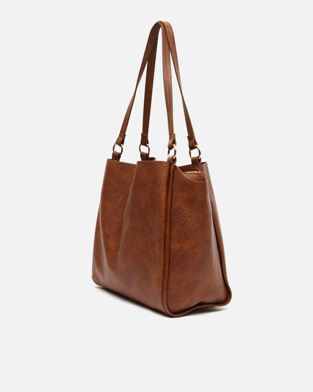 Borsa Tote Bag Grande Capacità In Finta Pelle Nera – Donna, Tracolla E Manici