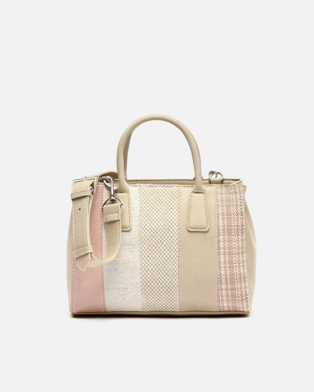 Lareni mala tote efeito ráfia com manípulo a tiracolo removível