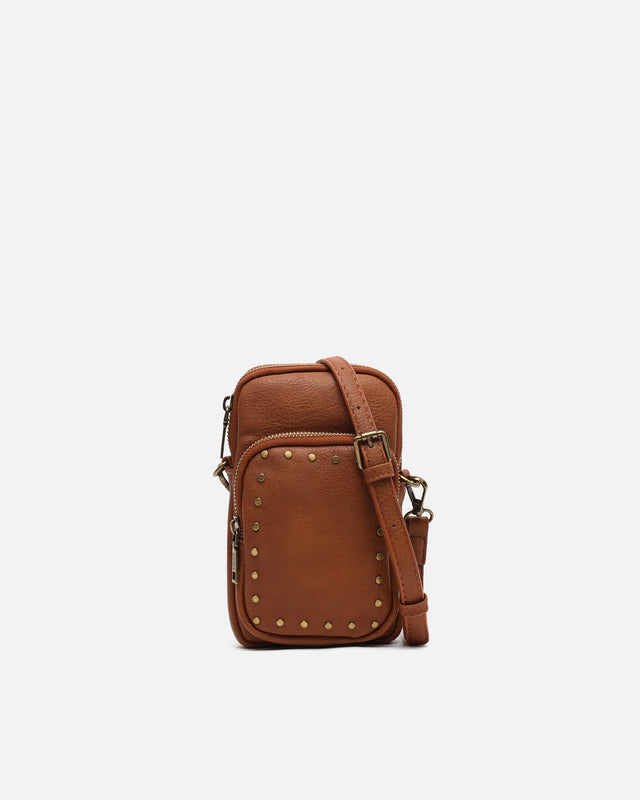 Aniada mini shoulder bag for mobile phone with metallic details