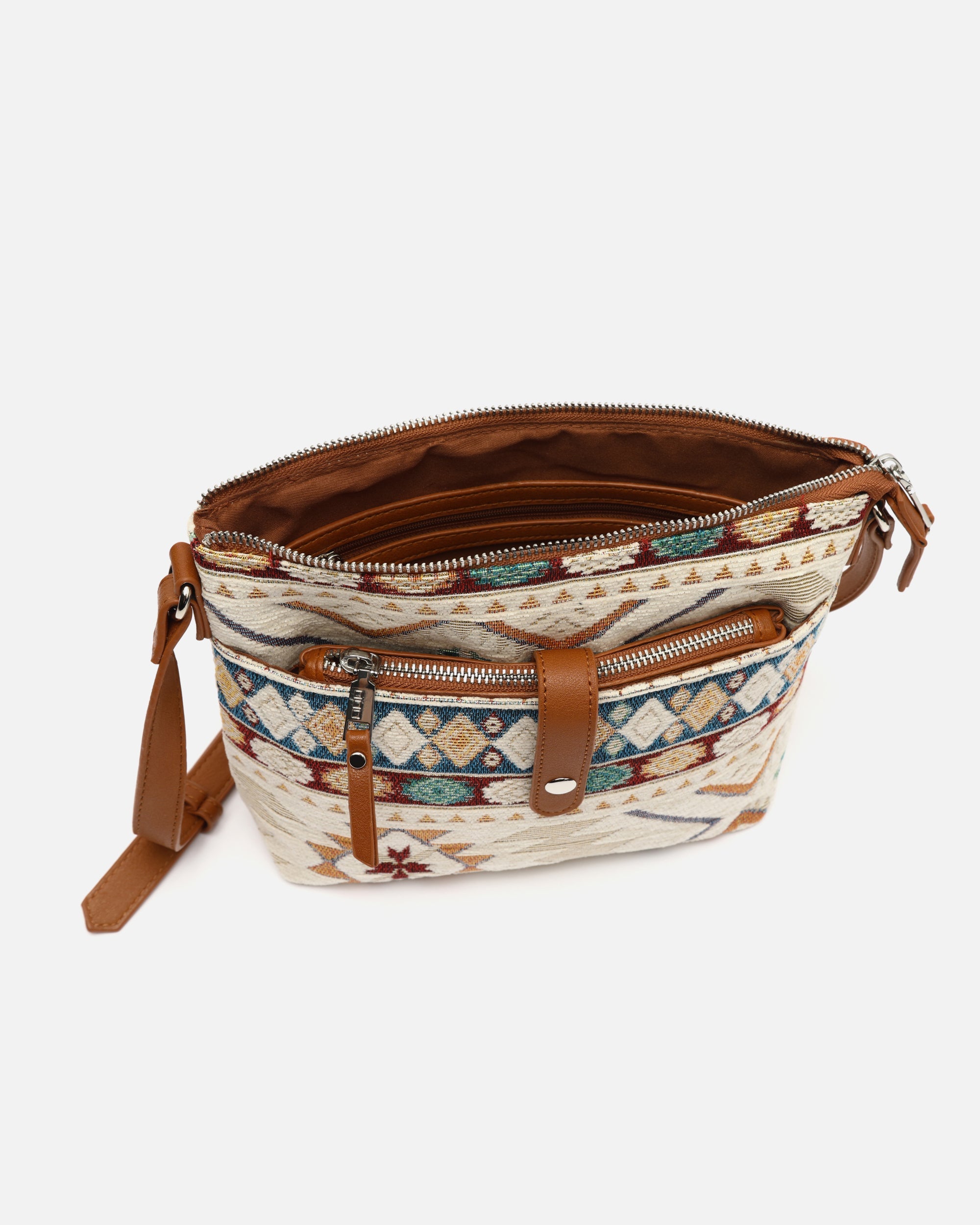 Tiani Small Crossbody Bag With Jacquard Print And Small Pouch Misako tiani-small-crossbody-bag-with-jacquard-print-and-small-pouch-misako