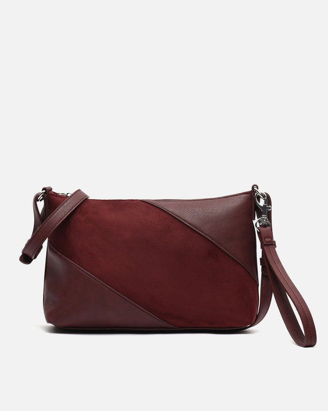 Lumi small suede-effect shoulder bag 