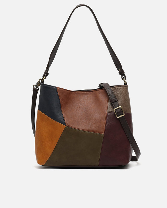 Popi bolso hobo estampado patchwork con neceser extraíble