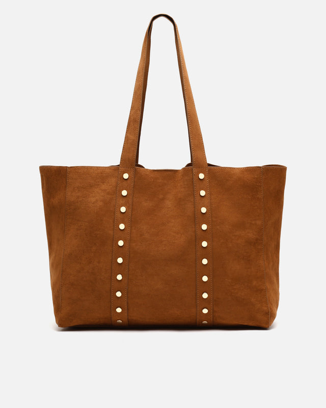 Junichi-1 grote shopper met suède-effect