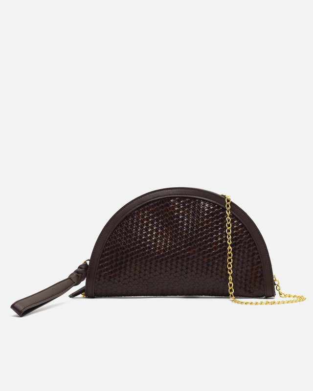 Empadi half-moon braided party bag with removable shoulder strap