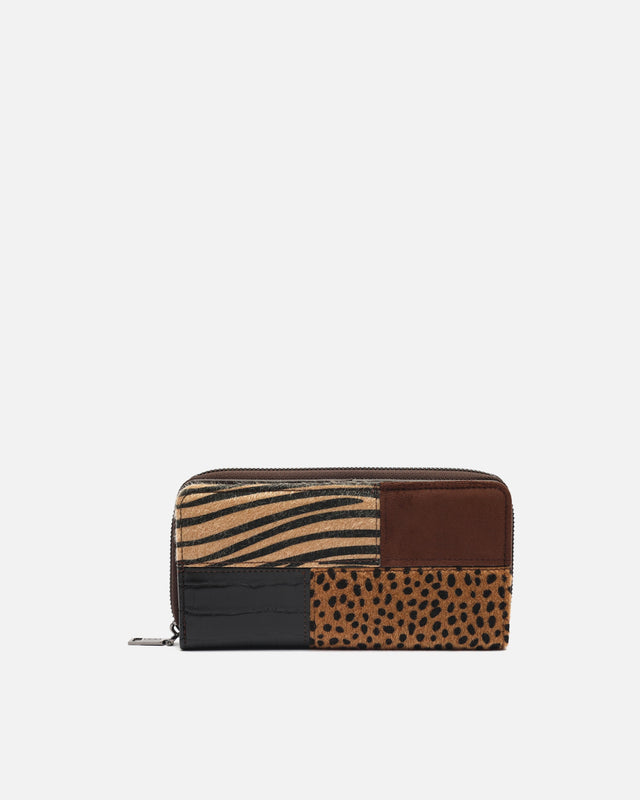 Ziveri monedero grande con estampado patchwork animal print