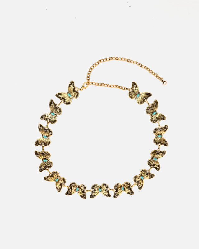 Kuala cinturón metálico mariposas