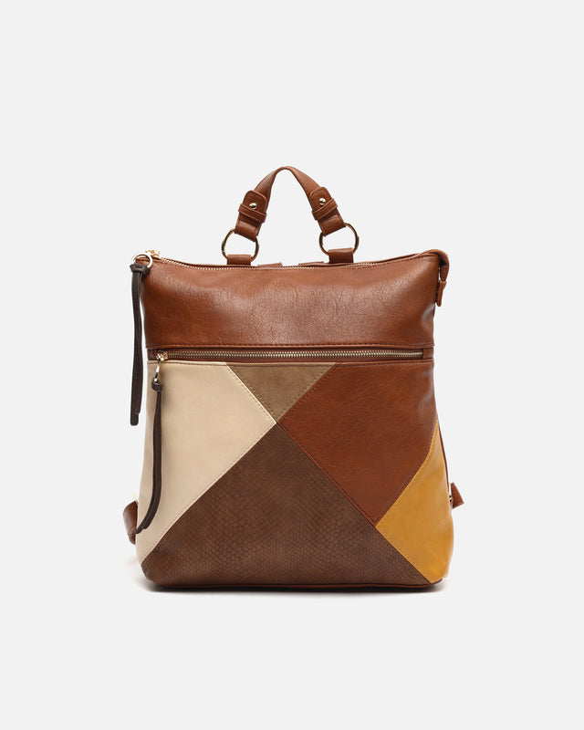 Abeya Diebstahlsicherer Rucksack mit Patchwork-Print 