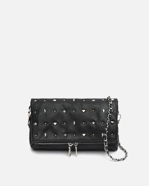 Maco shoulder bag with flap and metallic details – Misako