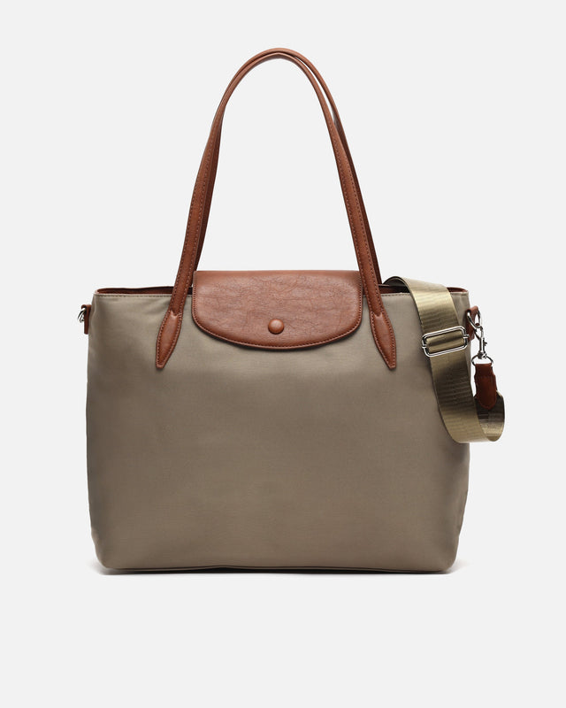 Teme borsa shopper grande in nylon con tasca per laptop da 14 pollici