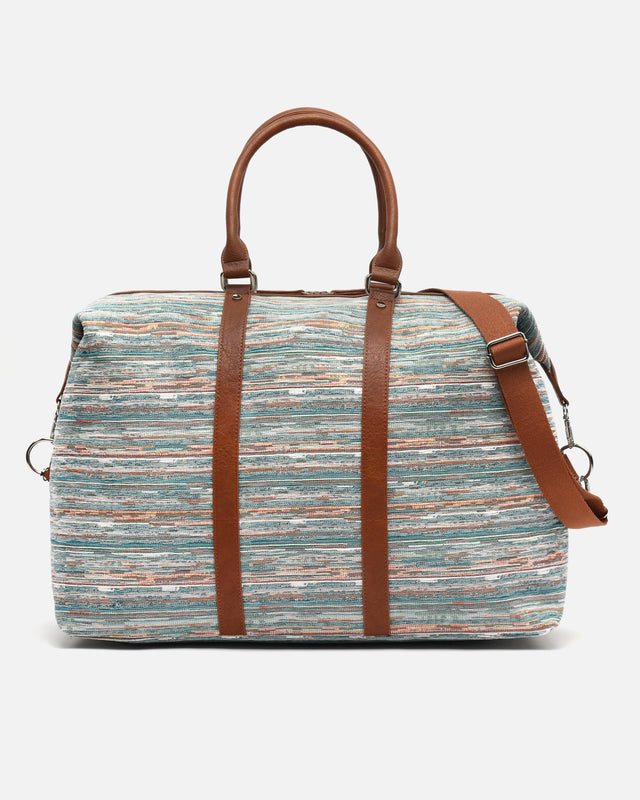 Lurdes torba weekendowa z wyjmowanym paskiem na ramię i wzorem żakardowym 