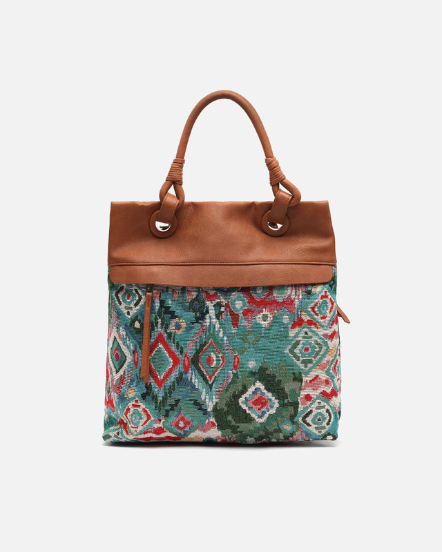 Zaria mochila antirrobo con estampado jacquard