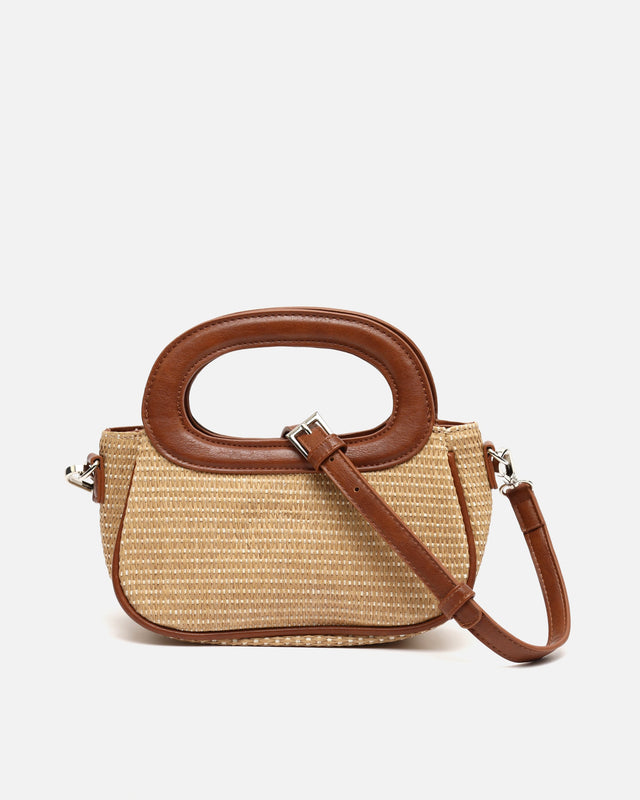 Formito sac à main effet raphia avec bandoulière amovible 