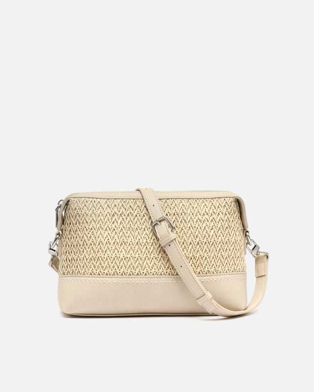 Tichito small crossbody bag with raffia effect