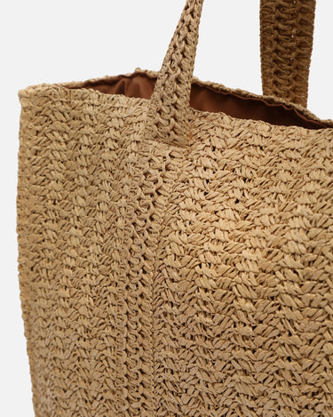 Cuadri bolso de hombro grande efecto rafia 