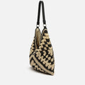 Ushu bolso hobo grande efecto rafia estampado 