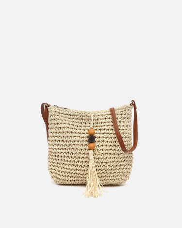 Tillian bolso bandolera efecto rafia con detalle colgante 