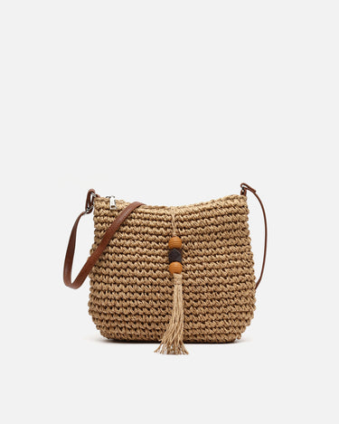 Tillian bolso bandolera efecto rafia con detalle colgante 