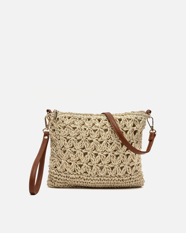 Blumi bolso bandolera efecto rafia con asa de mano e bandolera extraíble 