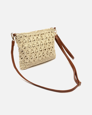 Blumi bolso bandolera efecto rafia con asa de mano e bandolera extraíble 