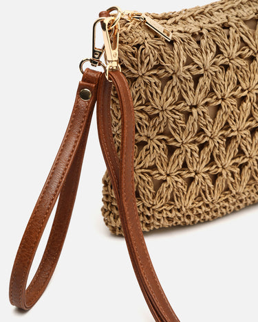 Blumi bolso bandolera efecto rafia con asa de mano e bandolera extraíble 