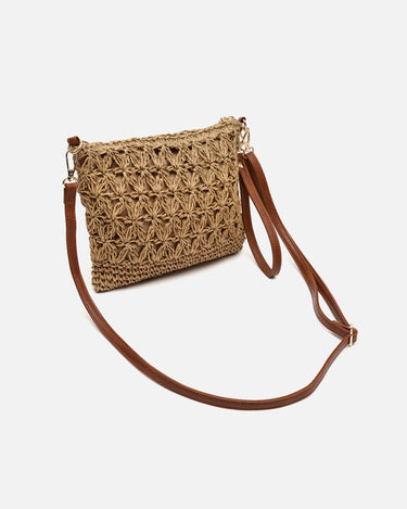 Blumi bolso bandolera efecto rafia con asa de mano e bandolera extraíble 