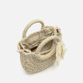 Tao bolso pequeño efecto rafia con detalle lazo de punto 
