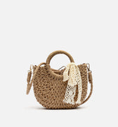 Tao bolso pequeño efecto rafia con detalle lazo de punto 