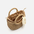 Tao bolso pequeño efecto rafia con detalle lazo de punto 