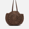Redon bolso redondo grande de hombro efecto rafia 