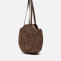 Redon bolso redondo grande de hombro efecto rafia 
