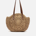 Redon bolso redondo grande de hombro efecto rafia 