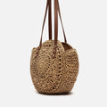 Redon bolso redondo grande de hombro efecto rafia 