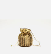 Saqui bolso pequeño estilo bucket con abalorios 