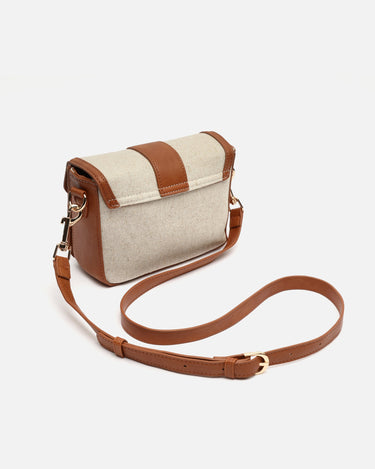 Sori bolso bandolera pequeño en polipiel y efecto rafia 