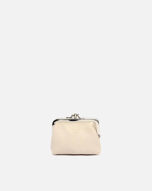 Peace coin purse with kiss lock closure