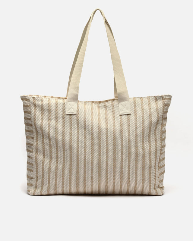 Playa bolsa grande con estampado de rayas en jacquard