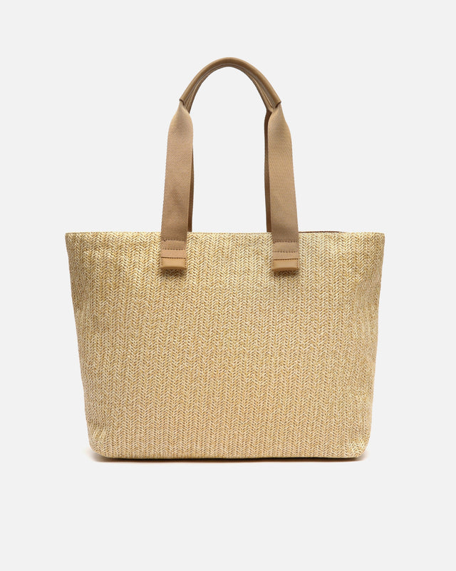 Eisi bolso shopper grande efecto rafia con neceser extraíble