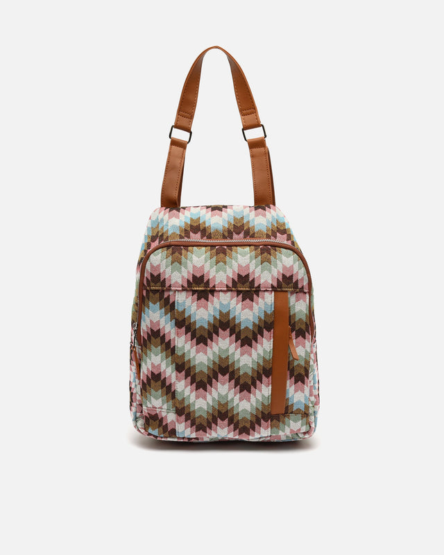 Dila jacquard print anti-theft backpack