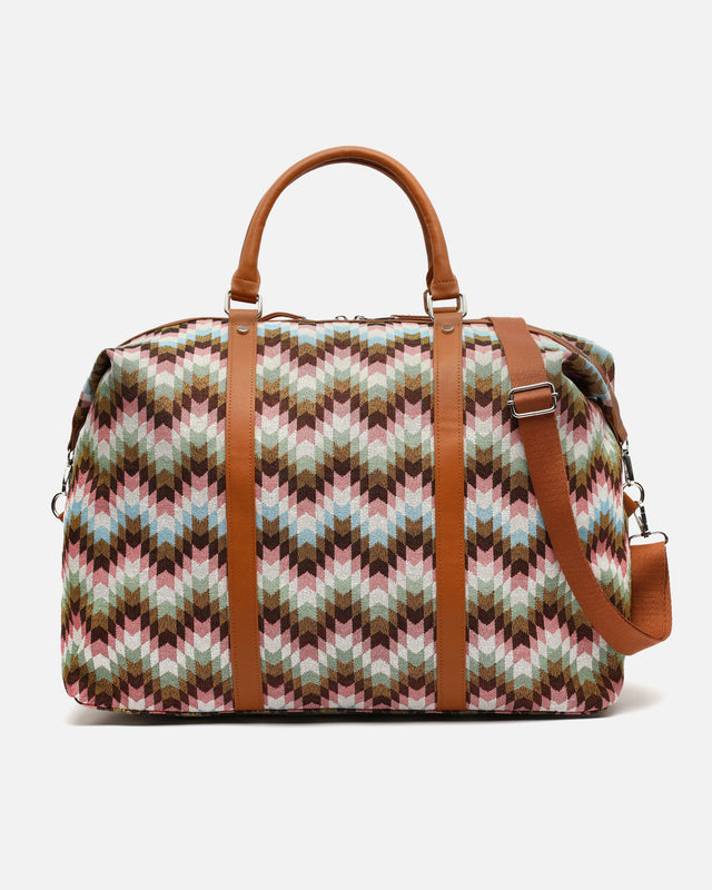 Dila mala de fim de semana com padrão jacquard e alça de ombro removível